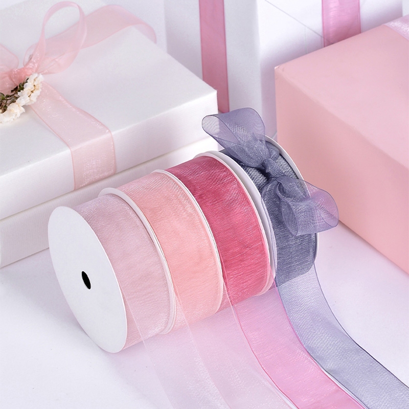 ริบบิ้นเทปออร์แกนซ่า กว้าง 25 มม. 22 เมตร ต่อม้วน สําหรับตกแต่งเค้กวันเกิด diy