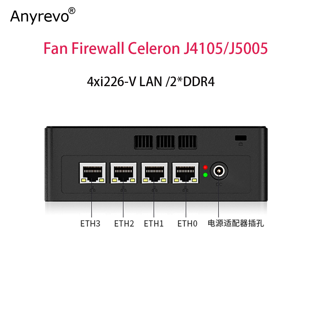 Firewall Mini PC 2.5G Soft Router Intel Celeron N4100 J4105 J5005 Quad Core Mini PC 4 Intel 2500M LA