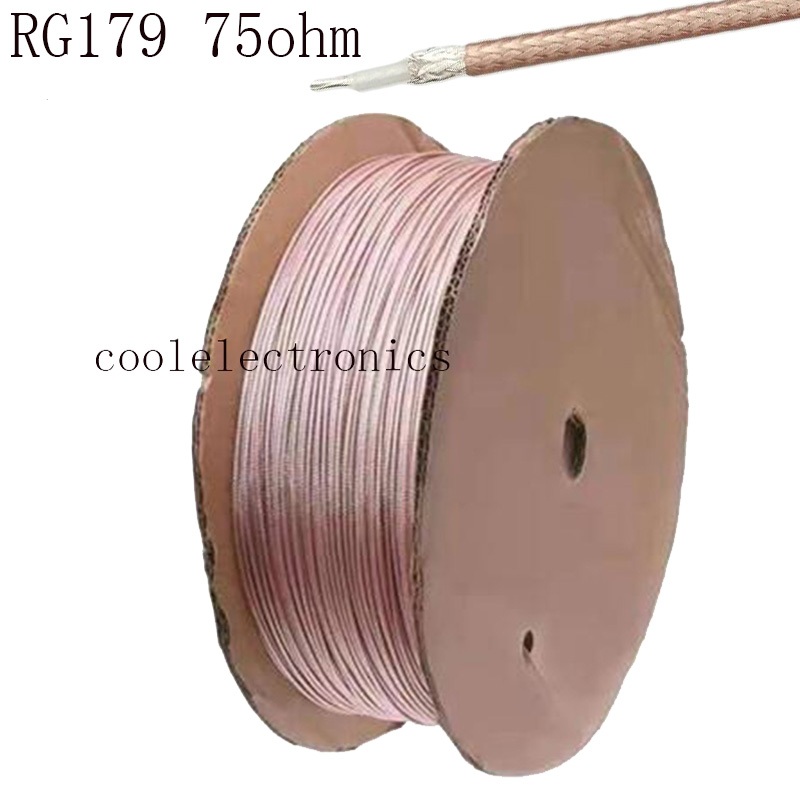 1 PC RG-179 RG179 สายโคแอกเซียลเสาอากาศ 75Ohm Low Loss สําหรับ Crimp Connector 30/50/100 M