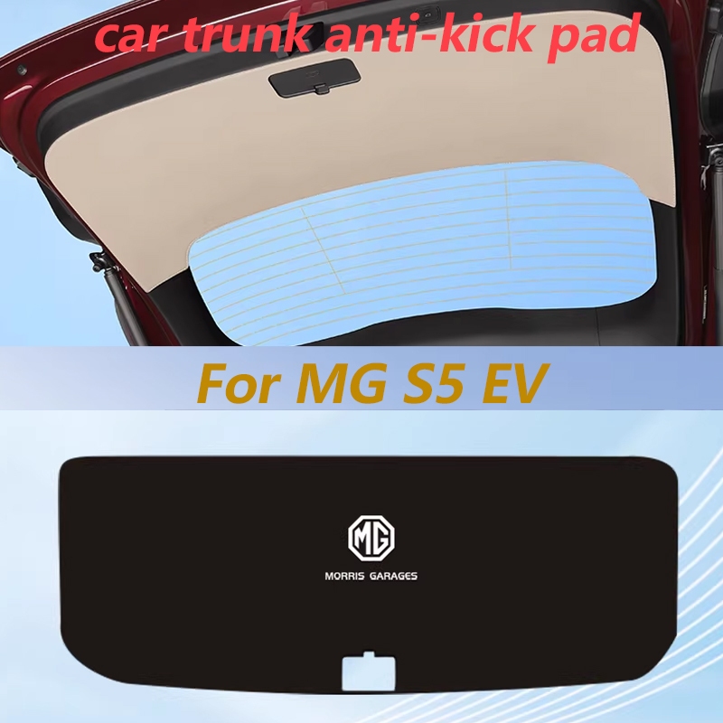 สําหรับ MG S5 EV แผ่นกันเตะ Trunk แผงประตูแผ่นป้องกันหนัง pu วัสดุป้องกันรอยขีดข่วนและทนต่อการสึกหรอแผ่นป้องกันการเตะท้ายรถ อุปกรณ์เสริมในรถยนต์