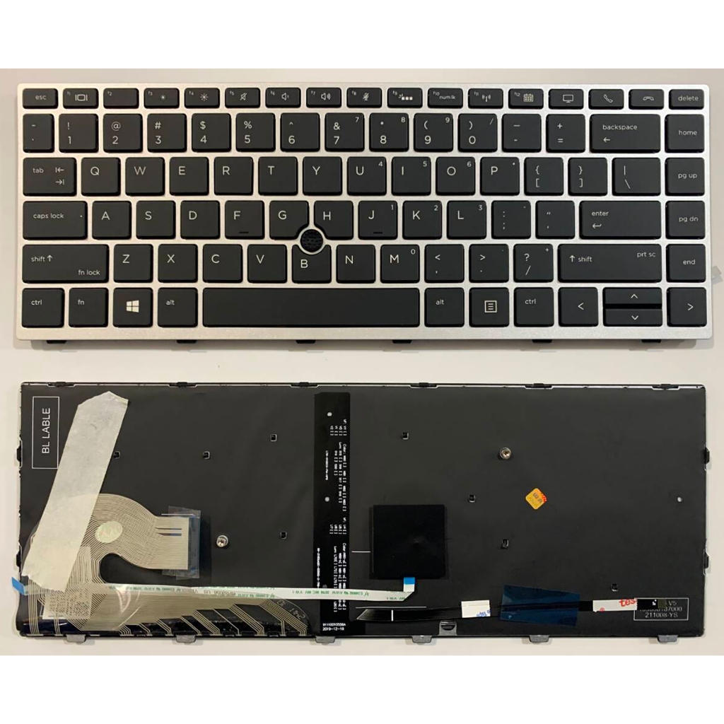 US Layout แป้นพิมพ์แล็ปท็อปสําหรับ HP EliteBook 840 G5 840 G6 846 G5 พร้อมจุดพร้อม backlit Silver