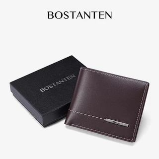 BOSTANTEN Arc กระเป๋าสตางค์ผู้ชาย หนัง PU ดีไซน์เรียบหรู ตะเข็บขาวตัด พรีเมียม เหมาะทุกการใช้งาน
