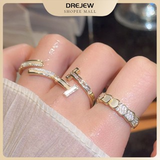 แหวนไฟฟ้าเคลือบزرคอนและมาร์เบิล ดีไซน์เรียบง่ายสำหรับนิ้วกลา…