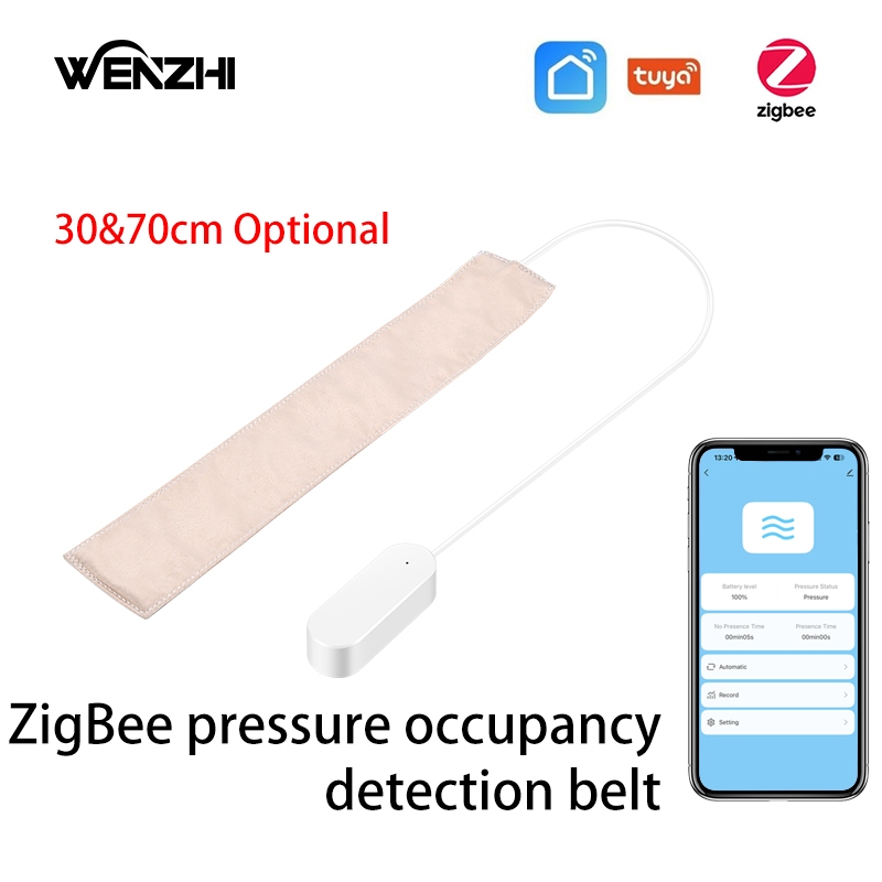 Zigbee ความดัน Senor Occupancy/Presence Detector ความเครียดเข็มขัดซ่อนในเตียง/โซฟาแบตเตอรี่ขับเคลื่อน Tuya Smart Life Home Automation