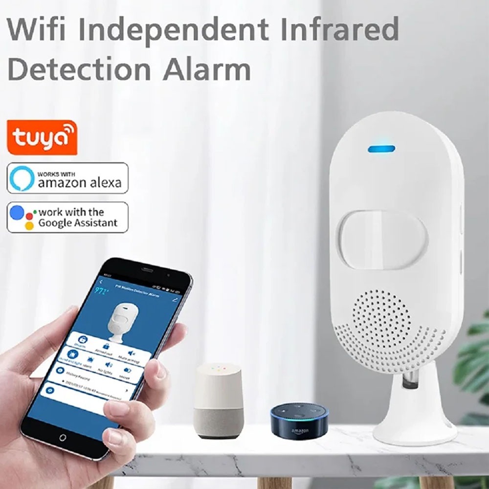 TUYA Wifi PIR Motion Sensor Alarm ในตัว buzzer USB/แบตเตอรี่สองวิธีแหล่งจ่ายไฟสําหรับ Home Automatio