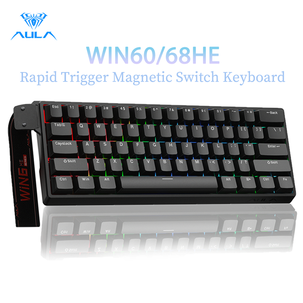 Aula WIN60/68HE คีย์บอร์ดแม่เหล็ก RT Gaming แบบมีสาย RGB Hot-swap 8kHz คีย์บอร์ดเครื่องกลความหน่วงต่ํา