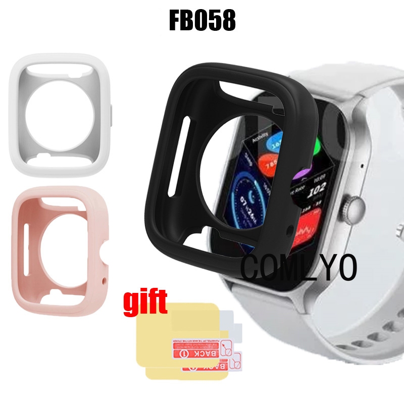สําหรับ FB058 ฝาครอบสมาร์ทวอทช์กันชนป้องกันซิลิโคนอ่อนนุ่ม HD ฟิล์มกันรอยหน้าจอ