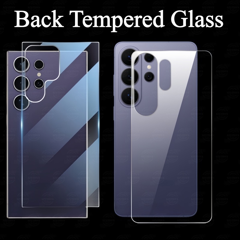 1/3 ชิ้นกลับกระจกนิรภัยสําหรับ Samsung Galaxy S26 Ultra S26 Plus S25 Ultra S24 Ultra Back Screen Protector คลุมทั้งหมดฟิล์มแก้วป้องกัน