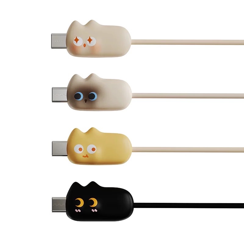 รูปแบบแมว 240W Fast Charge Data Cable type-c แมวน่ารักเหมาะสําหรับ Android iPhone โทรศัพท์มือถือแท็บเล็ต ipad Universal