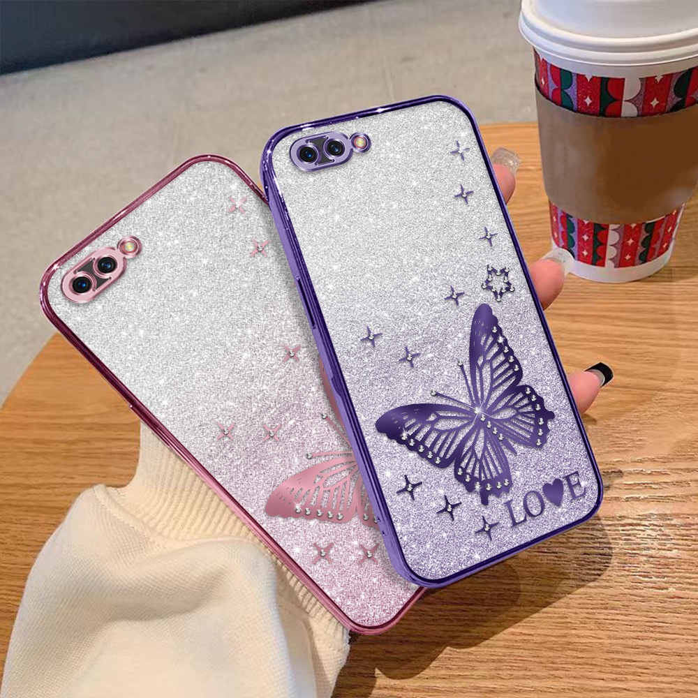 หรูหราสําหรับ OPPO A12E/A3s/A5 เคสโทรศัพท์ Glitter Rhinestone ปลอกโทรศัพท์มือถือความงามออกแบบสําหรับ