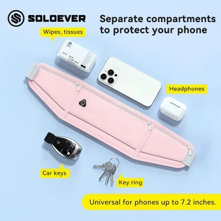 【TH Delivery 】SOLOEVER กระเป๋าคาดเอวออกกำลังกายสำหรับวิ่ง กันน้ำ เบา วัสดุผ้าอย่างดี ช่องเก็บของใหญ่ สีดำ