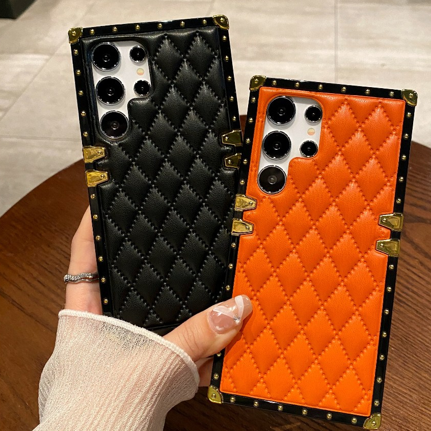 เคสกล่องผ้านวมคลาสสิกสําหรับ Samsung Galaxy S26 S25 S24 S23 Ultra | ฝาครอบป้องกันหมุดหรูหรา