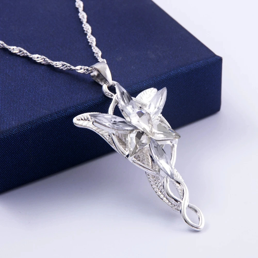 ภาพยนตร์ Lord Arwen Evenstar สร้อยคอ Elf Princess Arwen Twilight Star คริสตัลจี้สร้อยคอผู้หญิง Choke