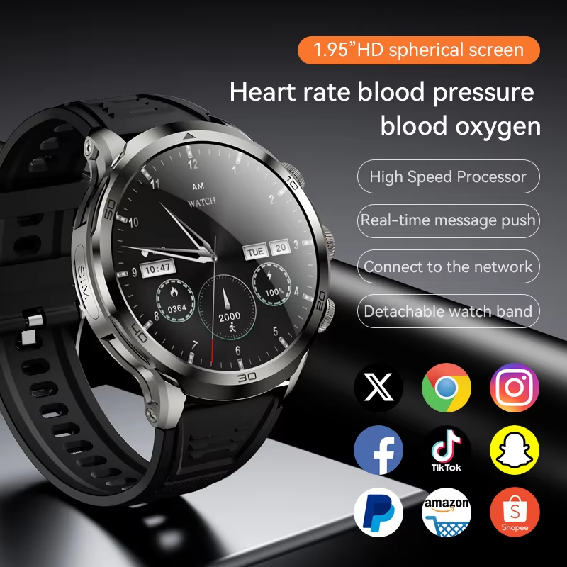 H19 SmartWatch 4G/5G ซิมการ์ดเครือข่ายเต็มรูปแบบ Android 10.1 GPS WIFI 1.95 นิ้วหมุนกล้อง 8+128G หน่