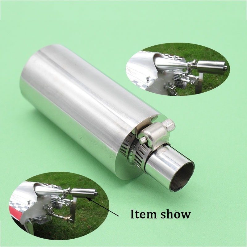 Rc รุ่นเรือรถสแตนเลสไอเสีย Silencer Muffler 16 มม.End Tuned ท่อ Baffler สําหรับ Rc เมทานอลเบนซินเรือ