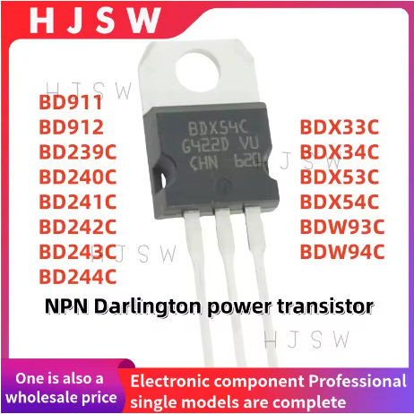 5PCS 100% ใหม่คุณภาพ BD911 BD912 BD239C BD240C BD241C BD242C BD244C BDX33C BDX34C BDX53C BDX54C BDX4