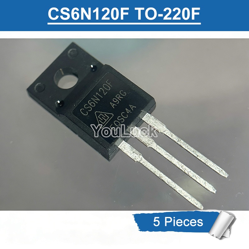 5 ชิ้น CS6N120F TO-220F 6A/1200V N-Channel MOSFET ทรานซิสเตอร์ใหม่เดิม