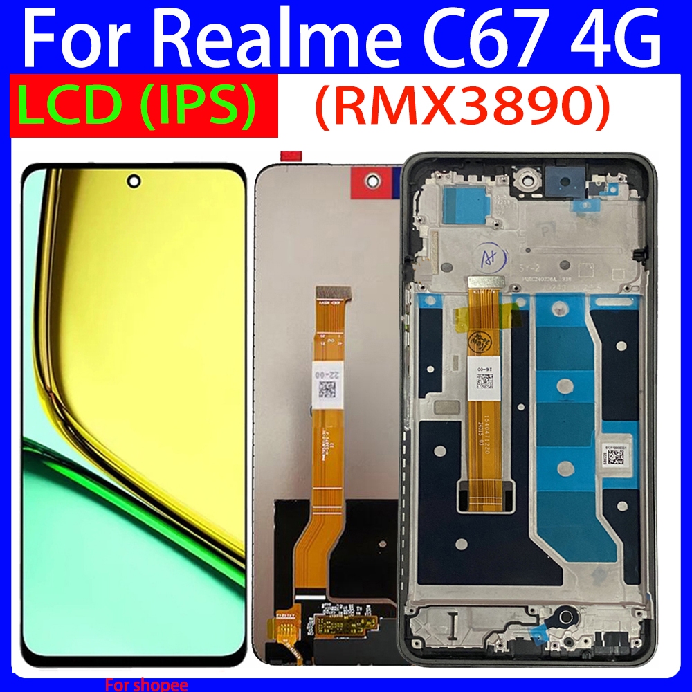 6.72 "สําหรับRealme C67 4G LCD RMX3890 จอแสดงผลTouch Panel DigitizerสําหรับOPPO Realme C67 4Gจอแสดงผ