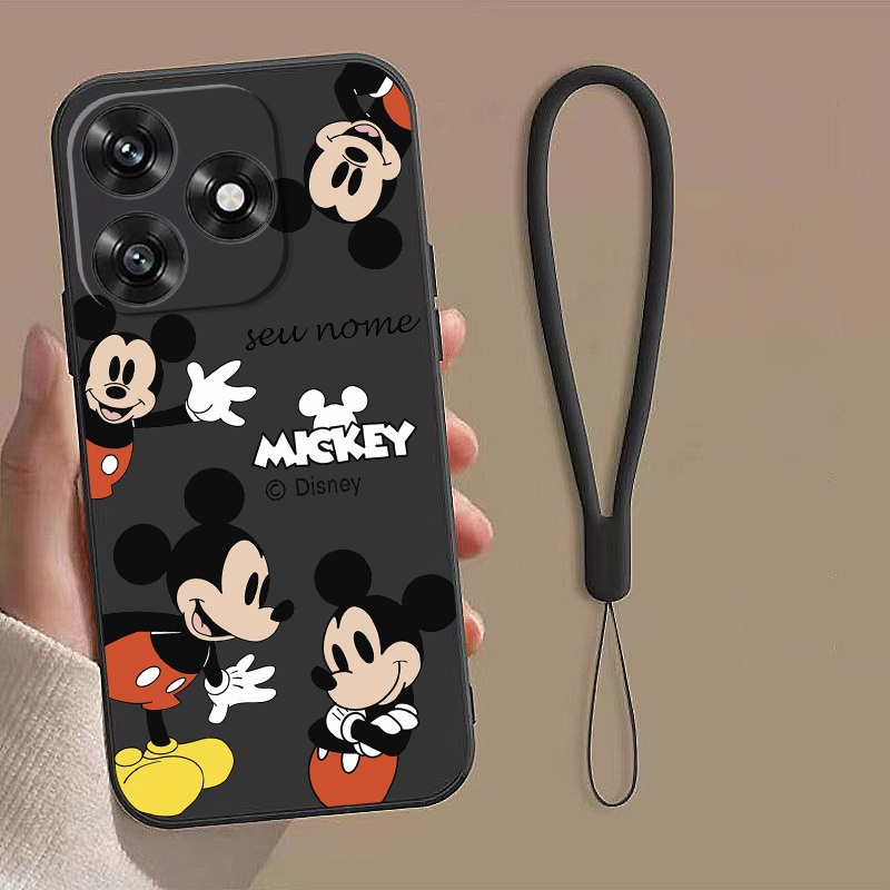 Honor X8d X7d Honor Case Custom ชื่อ Mickey Rubber Case Silicon Liquid Case Straight Edge Casing
