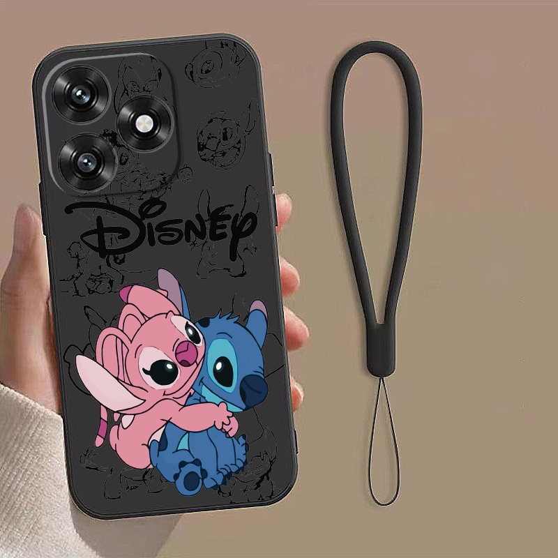 Honor X8d X7d Honor Case Couple Hug Stitch Disney Case Liquid Rubber Cover Shell Protetora