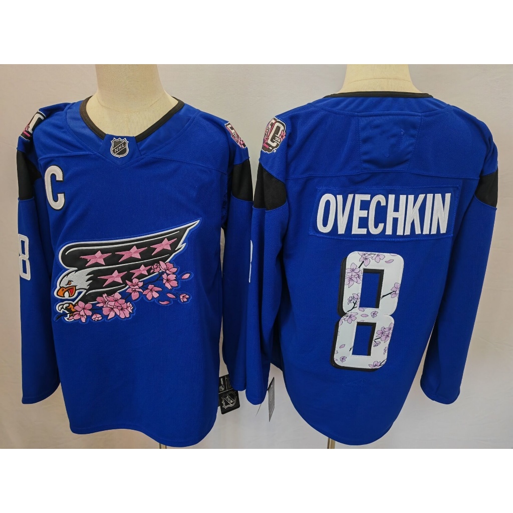 NHL Hockey Jersey Hockey Jersey Capital Home Hockey Jersey ปักชุดกีฬาแขนยาวอเมริกัน