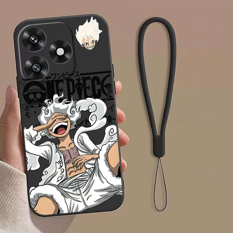 Honor X8d X7d Honor Case One Piece Luffy Case ยืดหยุ่นสีลูกกวาด Liquid Silicon Cover
