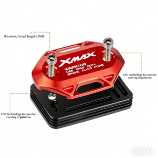 2PCS สําหรับ YAMAHA XMAX 250/300 V2 V3 V1 2017-2025 2026 รถจักรยานยนต์ CNC เบรคหน้าอ่างเก็บน้ําของเหลวถังถ้วยน้ํามันฝาครอบปั๊มด้านบน