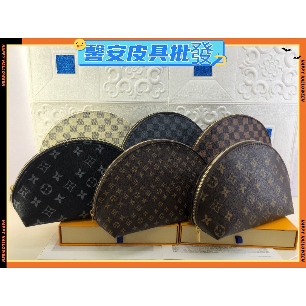 [ชุดสี่ชิ้น] สต็อกพร้อม Classic Presbyopic Black Flower Four-In-One Cosmetic Bag Storage Large Cap