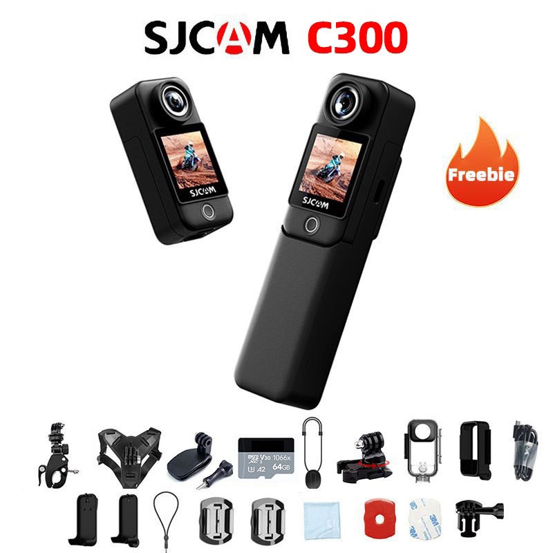 SJCAM C300 กล้องแอคชั่น 4K พกพา กันน้ำ IP68 พร้อมหน้าจอสัมผัสคู่
