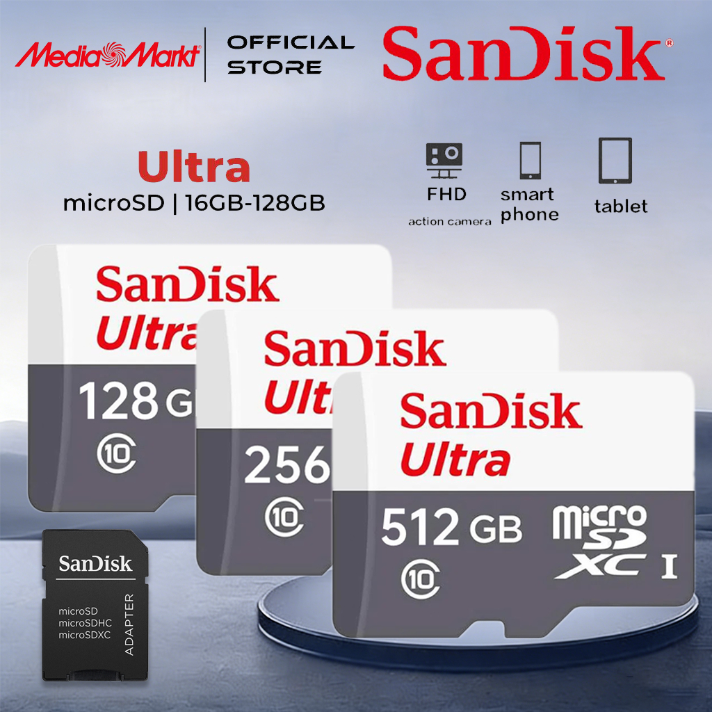 (ส่งด่วน) SANDISK Ultra Micro SDcard 128GB/256GB/512GB (100MB) UHS-I memory card sdcard แท้ กล้องหน้