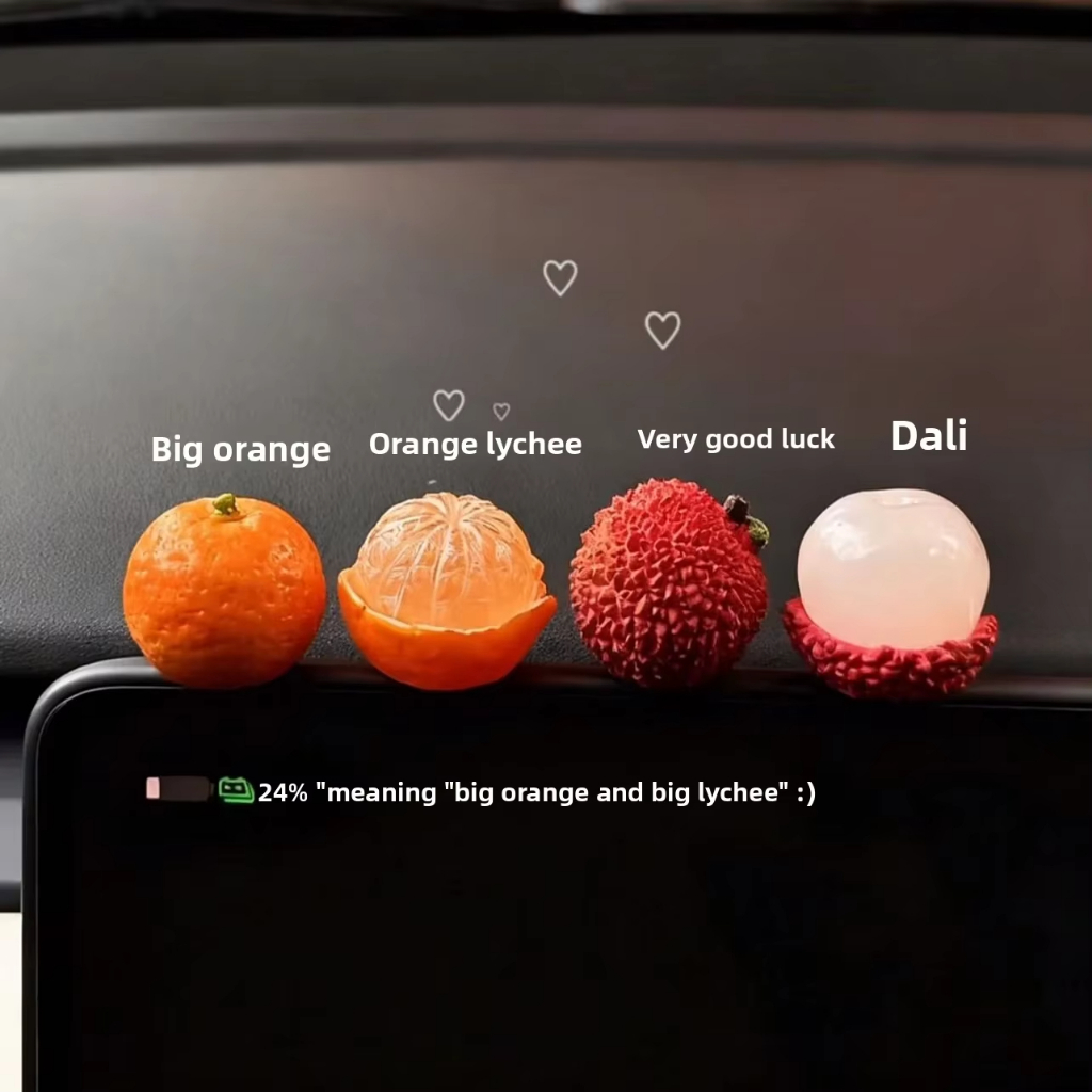 [Dovewill] 2 ชิ้นผลไม้แดชบอร์ดรถตกแต่งน่ารักสําหรับห้องนอนร้านอาหารสํานักงาน