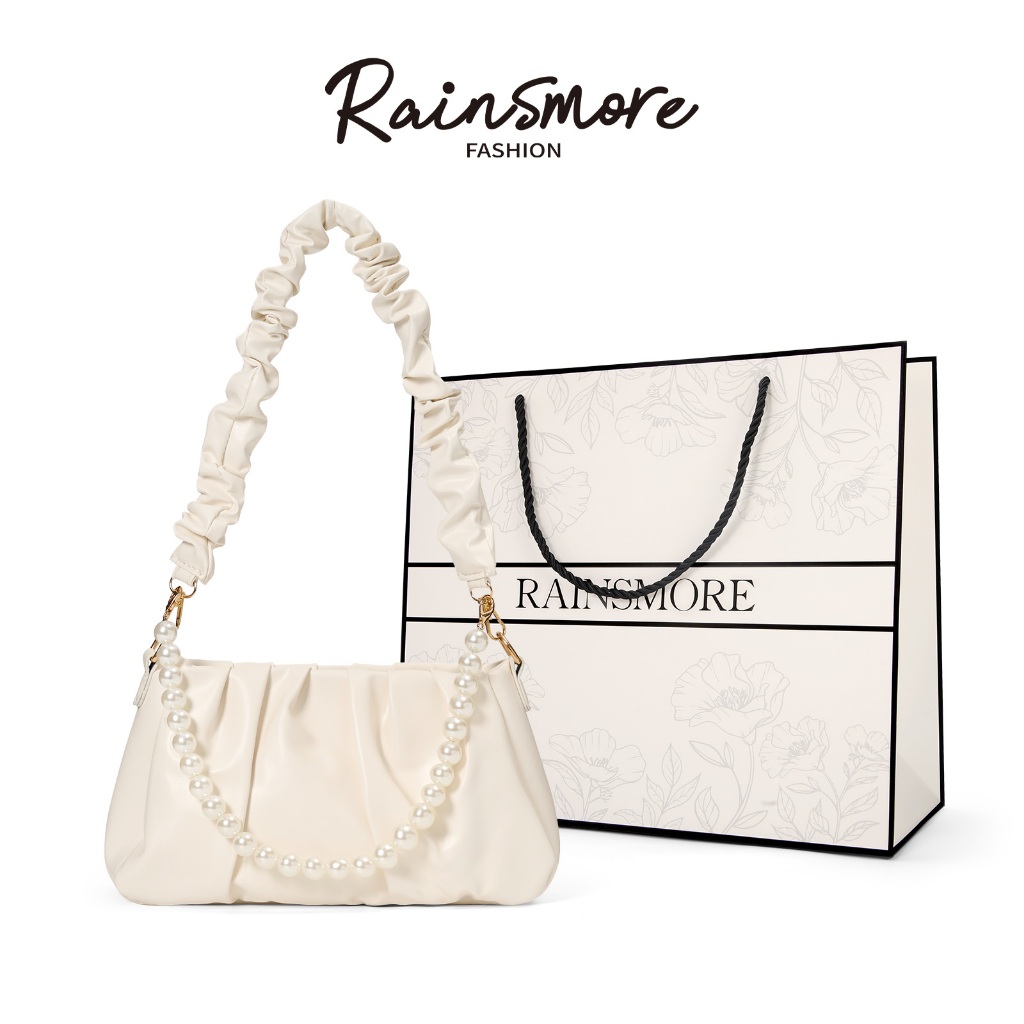 RAINSMORE กระเป๋าใต้วงแขนสตรี - ดีไซน์รอยจีบ วัสดุเนียนนุ่ม พกพาสะดวก เนี้ยบทุกโอกาส