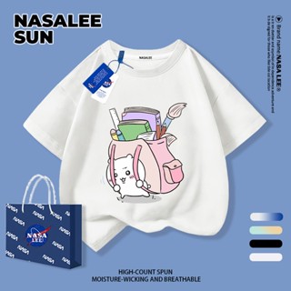 [จัดส่งในวันเดียวกัน] นาซ่า เด็กสีขาวผ้าฝ้ายแท้ระบายอากาศเสื…