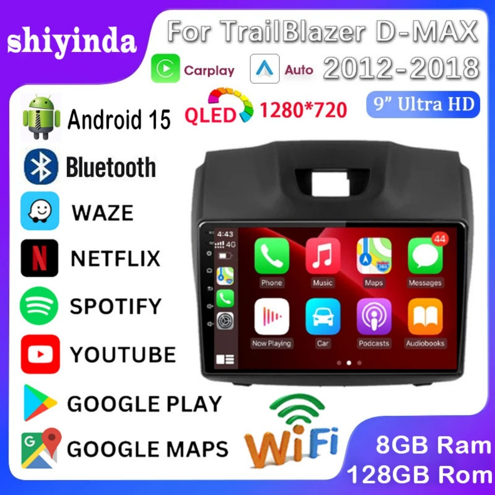 9 นิ้วสําหรับ ISUZU D-Max 2012-2018/MU-X/Chevrolet Colorado 2012-2015 Android Car Player QLED 1280*720P รถเครื่องเล่นมัลติมีเดีย