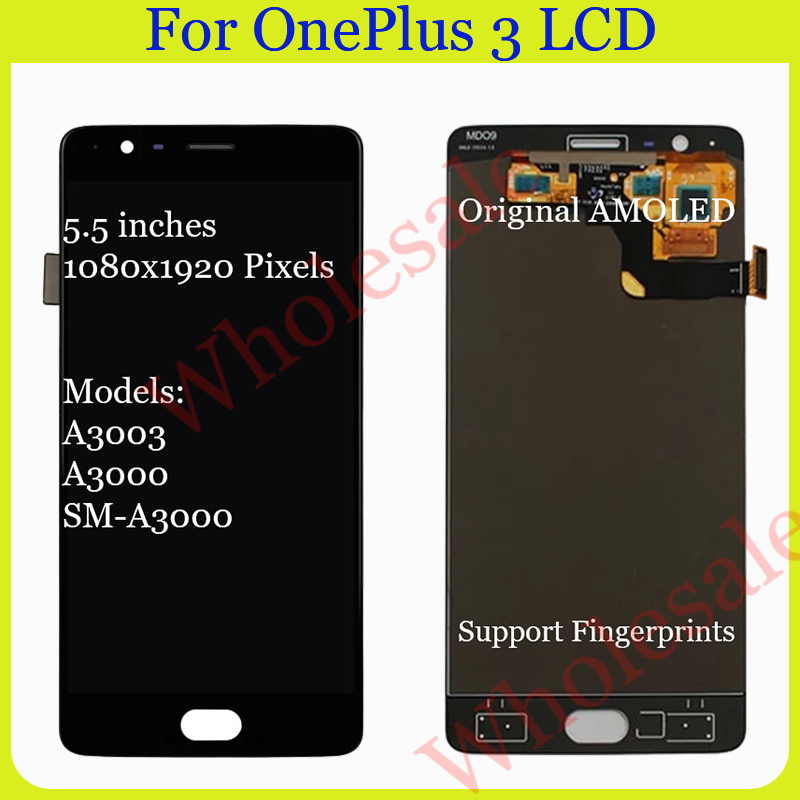 Original AMOLED สําหรับ Oneplus 3 3T 5T จอแสดงผล LCD หน้าจอสัมผัสเปลี่ยน ราคา ถูกที่สุด โปรบีเคเค