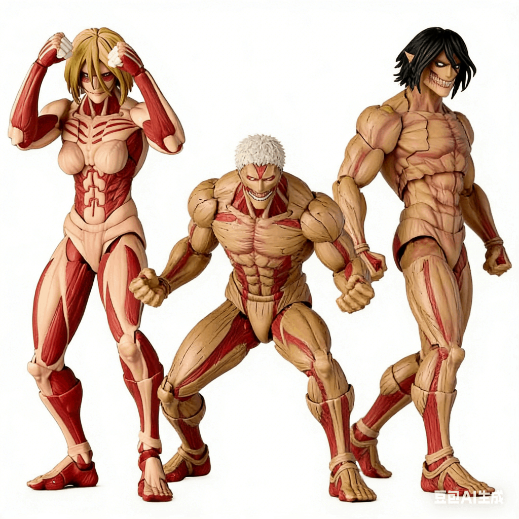 1/12 Scale Poseable Attack On Revoltech Yamaguchi Titan Eren Yeager Reiner และ Annie Action Figure