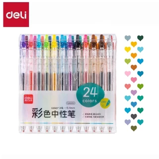 ชุดปากกาเจลสี Deli รุ่น SA501 / SA502 (6ด้าม/12ด้าม) สีสันสดใส (จำหน่าย 1 ชุด)