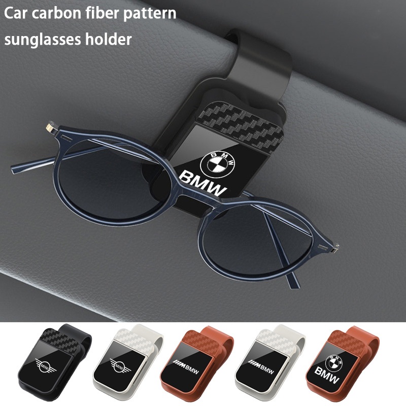 BMW คลิปแว่นตาหนังมัลติฟังก์ชั่น สําหรับบังแดดรถยนต์ รองรับ 1/2/3/4/5/6/7 Series X1/X2/X3/X4/X5/X6