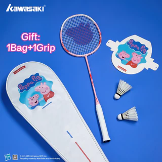 คาวาซากิ Peppa หมูแบดมินตันราเคตการออกแบบการ์ตูนเบาคาร์บอนไฟเบอร์แคตเข้าพื้นฐานที่ทนทาน