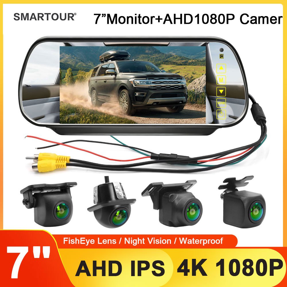 7 "IPS AHD จอแสดงผล DVR Monitor สําหรับรถยนต์ 1080P/720P สํารองย้อนกลับกล้องสําหรับรถบัส RV