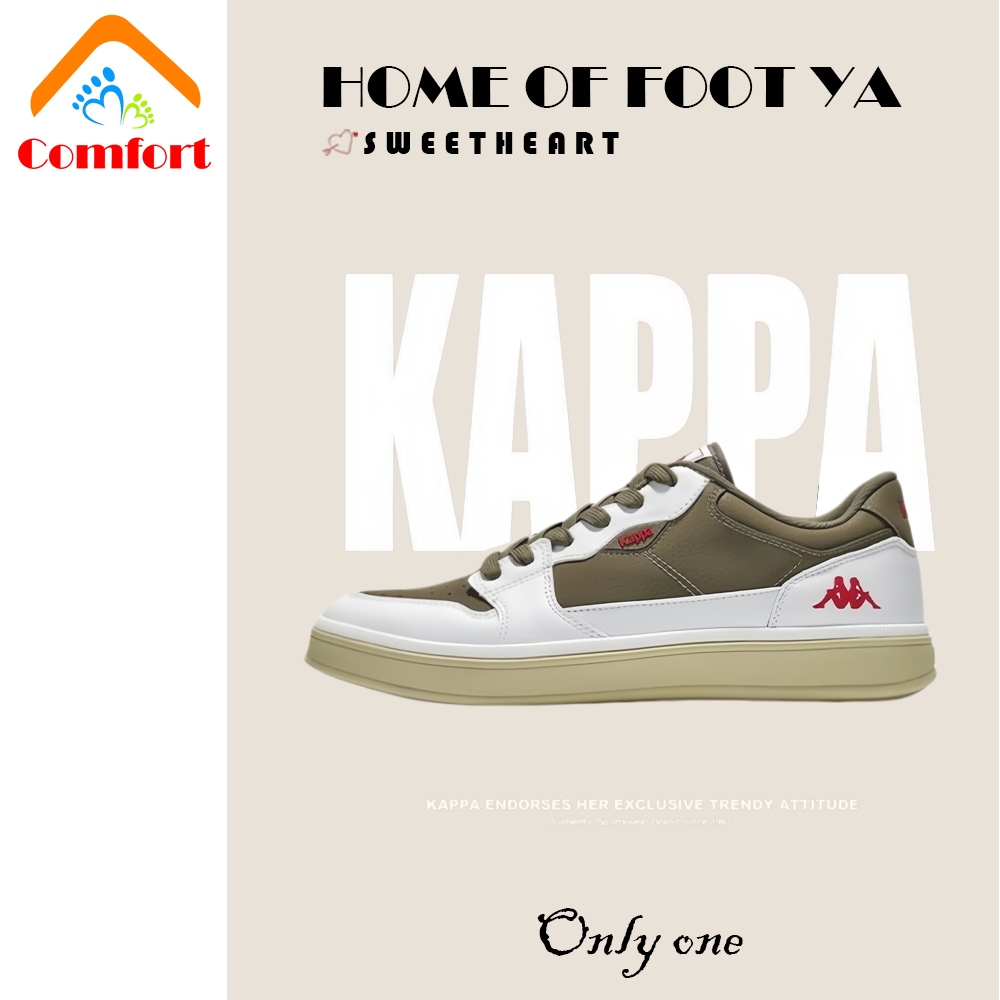 รองเท้าผ้าใบ Kappa สไตล์ใหม่ฤดูร้อน สีขาวยกทรงローทอปคลาสสิก ดีไซน์เน้นความเหมาะสมทุกวันและสวมใส่ง่าย