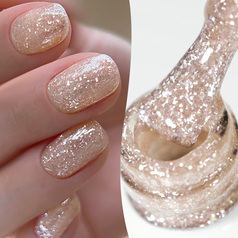 BORN PRETTY Jelly สี Fluttering Flakes เจลเล็บเล็บอุปกรณ์เคลือบเงากึ่งถาวร Soak Off UV LED เล็บแต่งเล็บ