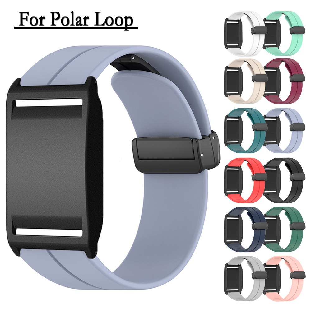 สําหรับPolar Loop Watchbandใหม่ล่าสุดคุณภาพสูงซิลิโคนแม่เหล็กพับหัวเข็มขัดสายรัดข้อมือกีฬาสําหรับPol