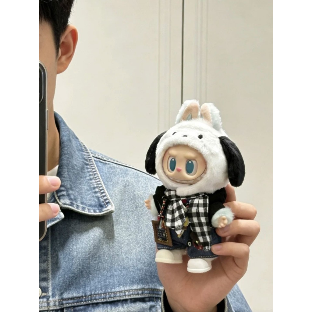 (เสื้อผ้าเท่านั้น) THE MONSTERS Sanrio Cute Street Style Doll Outfit สําหรับตุ๊กตาลาบู 17 ซม.