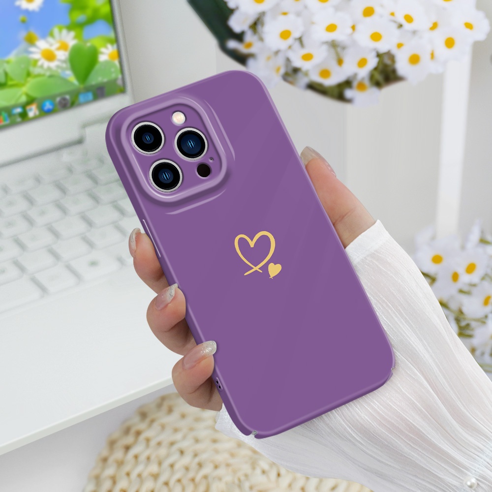 เคสโทรศัพท์สําหรับ IPhone 14 13 Pro Max Mini Red Heart Film Hard Cover