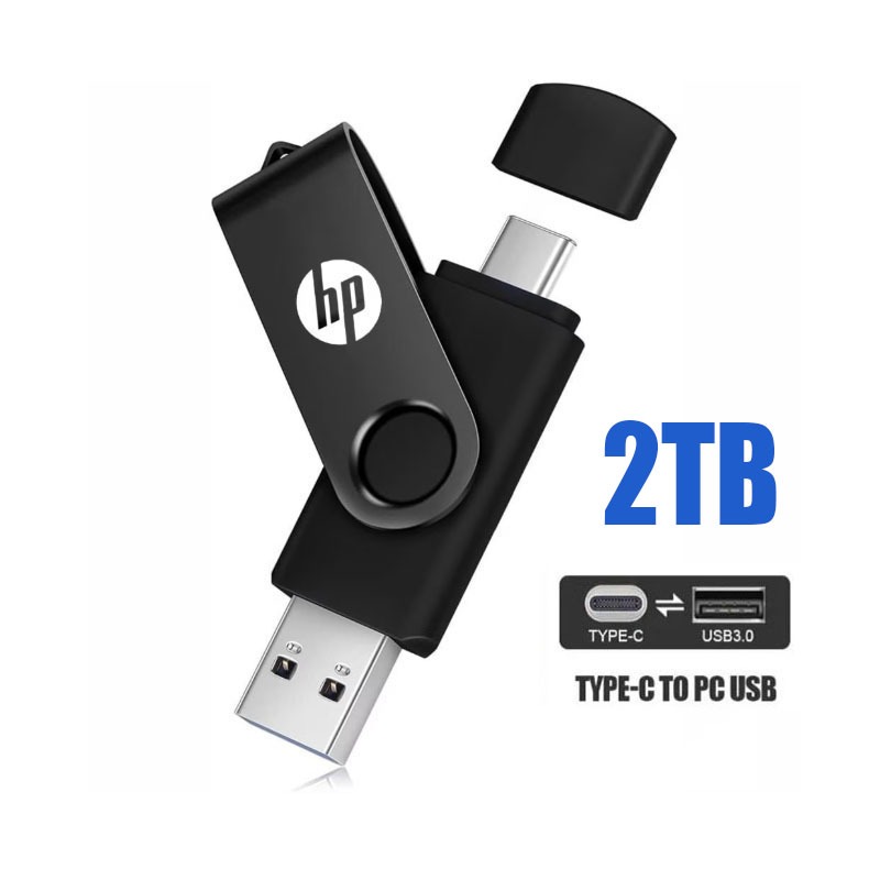 แฟลชไดรฟ์ USB HP USB 3.0 128GB 256GB 512GB 1TB 2TB Type-c 2-In-1 Flash Disk