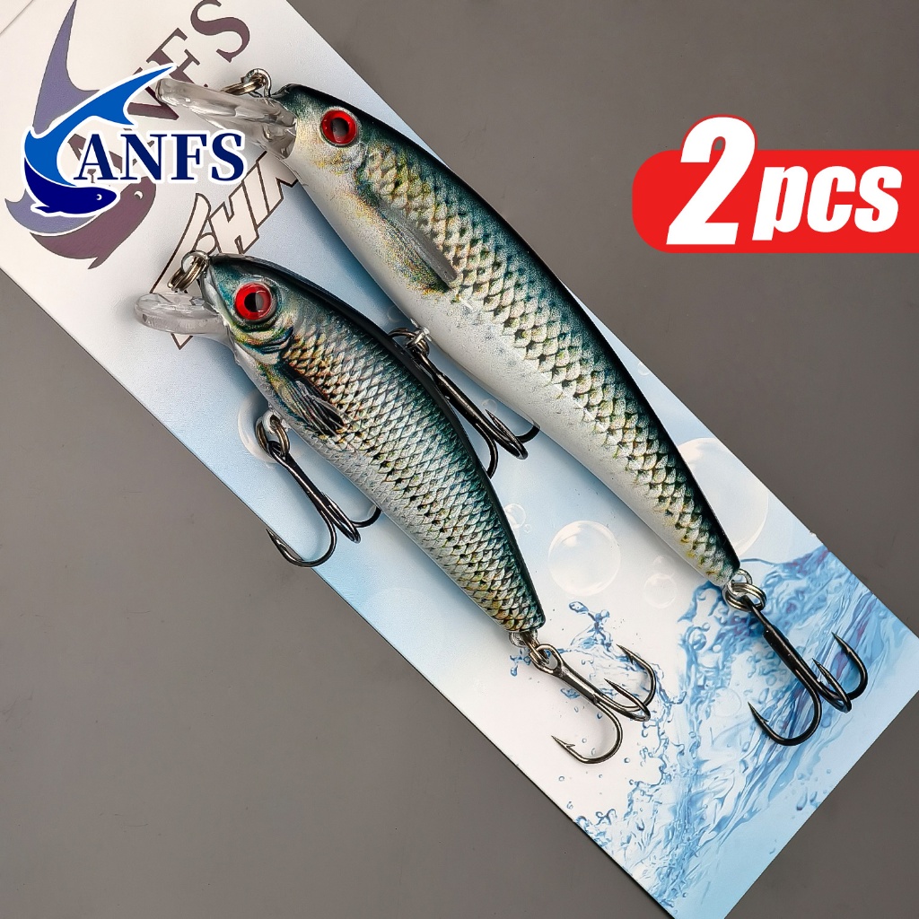 2 ชิ้นที่มีสีสัน Sinking Minnow เหยื่อตกปลา-Realistic Design เหยื่อประดิษฐ์รูปแบบVibrant สําหรับตกปลาน้ําจืดน้ําเค็ม