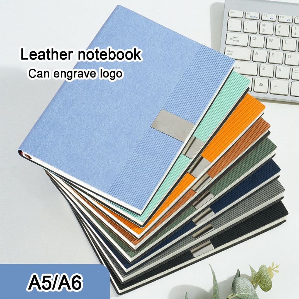 (รับสลักโลโก้) สมุดบันทึกธุรกิจหนังขนาด A5/A6 สมุดบันทึกงาน สมุดบันทึกการประชุม สมุดบันทึกสรุป สมุดบ