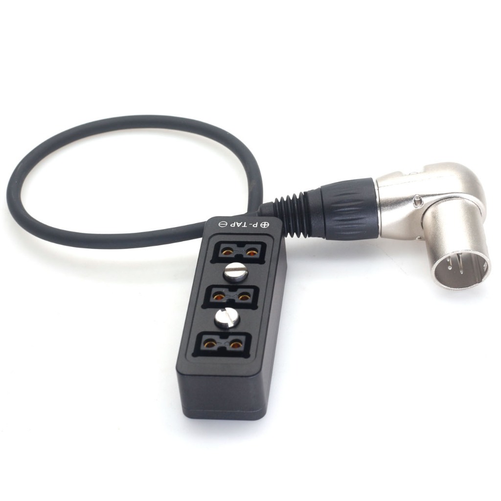 ข้อศอก XLR 4Pin to D-tap Power Three Way Splitter สําหรับ Blackmagic URSA Mini Pro