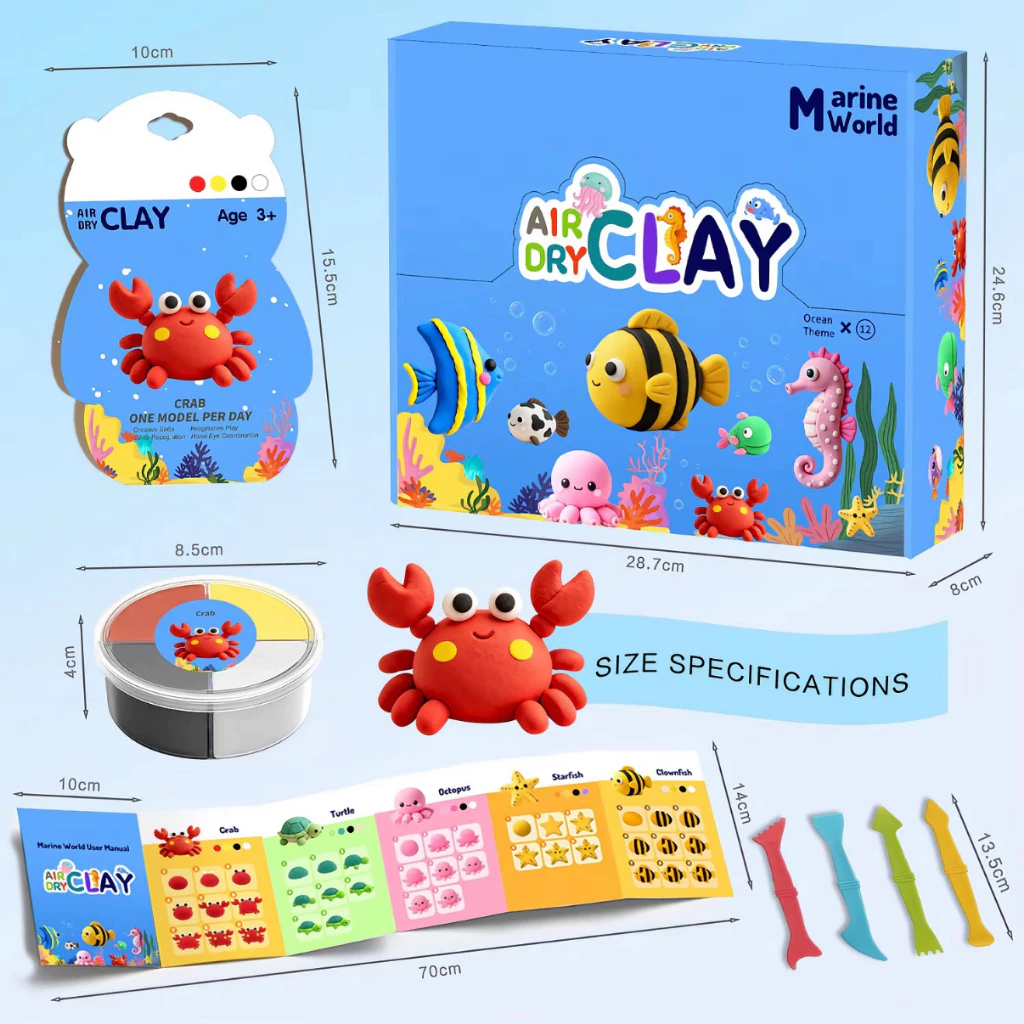 ดินน้ำมันเบา DIY หลายสี ปลอดสารพิษ ของเล่นเด็กฝึกมือ thumbnail 9